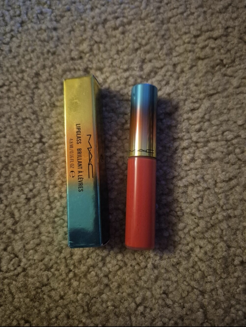 MAC Cosmetics Lipglass Gloss in Coral Orange-Red